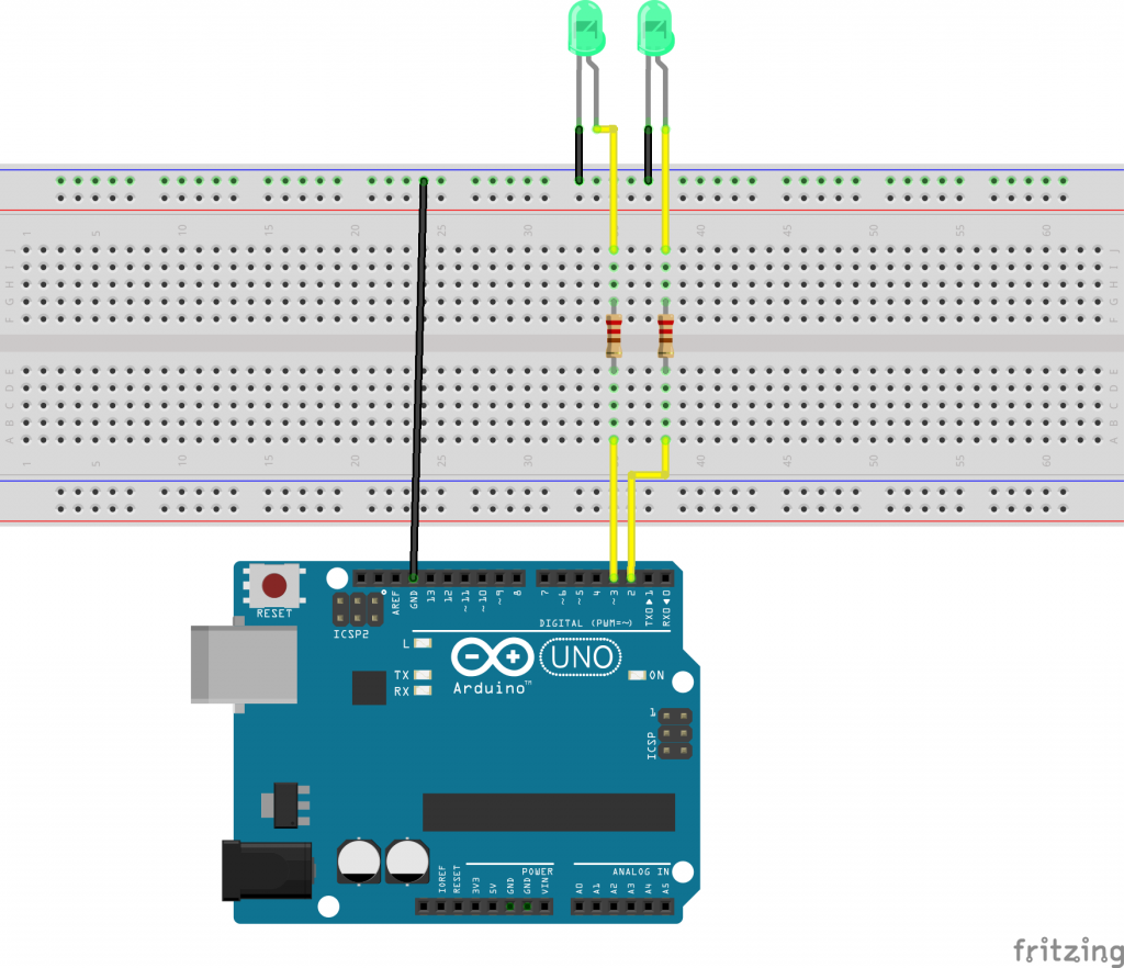 Verkabelung auf dem Breadboard